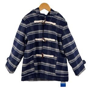 Bitz Kids Blue Plaid Toggle Button‎ Insulated Coat 6-7 Year New